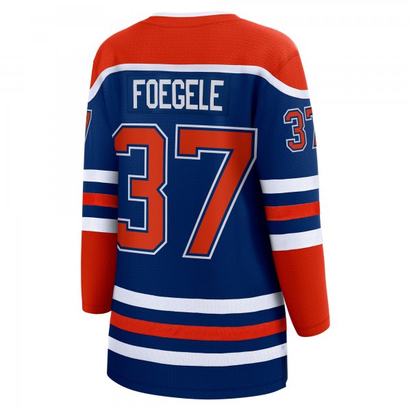 Women's Edmonton Oilers Warren Foegele Fanatics Royal Home Breakaway Player Jersey