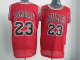 Men's Mitchell and Ness Chicago Bulls #23 Michael Jordan Red With Finals Patch Stitched Throwback NBA Jersey