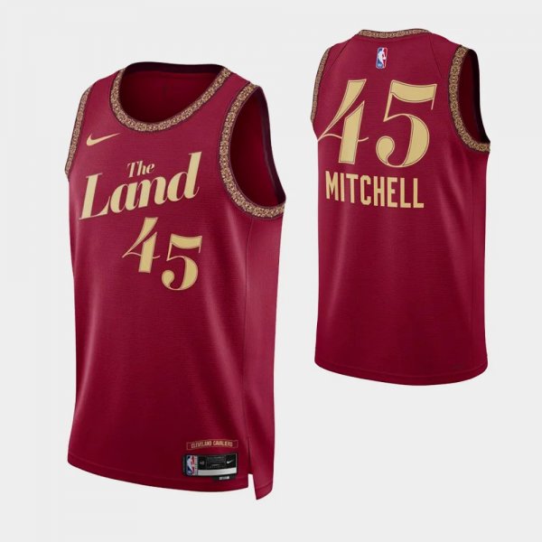 2023-24 City Edition Cleveland Cavaliers #45 Donovan Mitchell Red Swingman Jersey