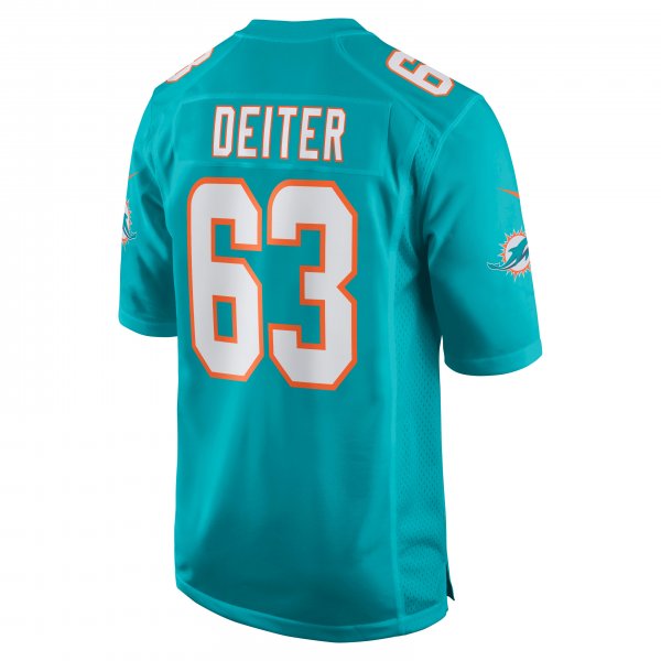 Men's Miami Dolphins Michael Deiter Nike Aqua Game Jersey