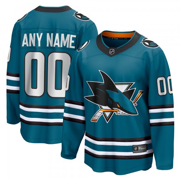 Men's San Jose Sharks Fanatics Teal Home Breakaway Custom Jersey