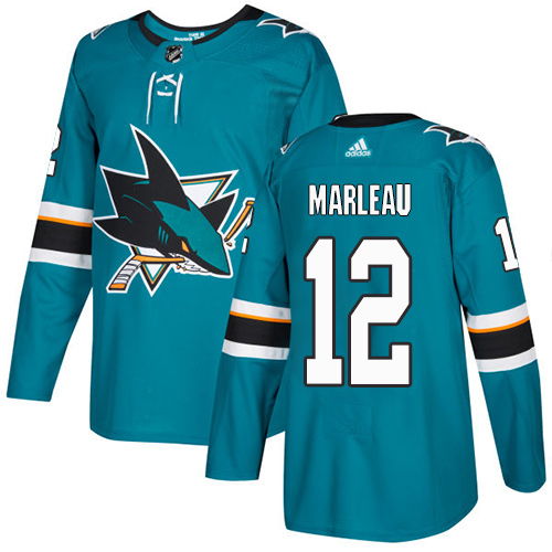 Adidas San Jose Sharks #12 Patrick Marleau Teal Home Stitched NHL Jersey