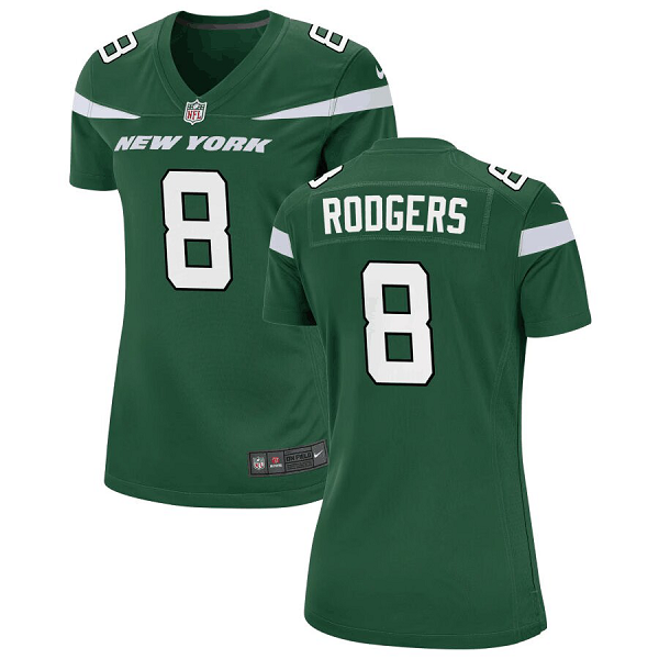 Women's New York Jets Nike #8 Aaron Rodgers Gotham Green Jersey