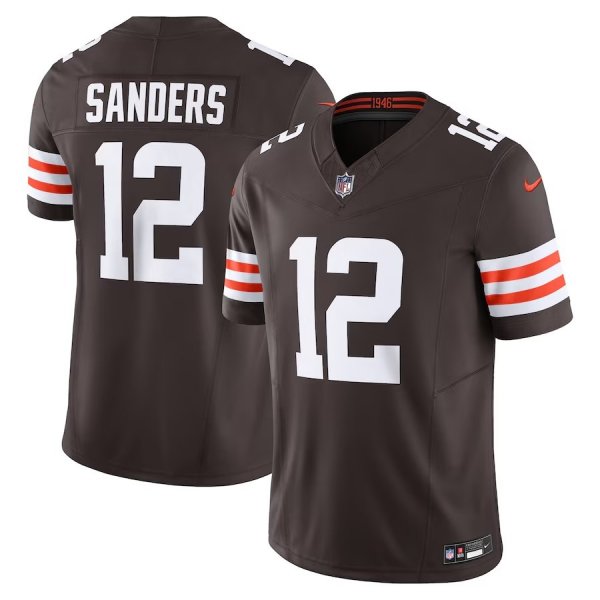 Men's Cleveland Browns #12 Shedeur Sanders Nike Brown Team Vapor F.U.S.E. Limited Jersey