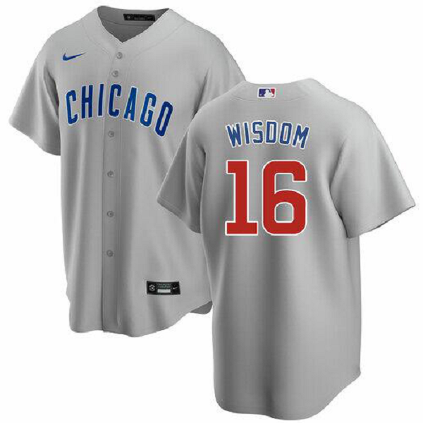 Youth Chicago Cubs #16 Patrick Wisdom Nike Road Jersey