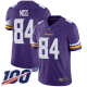 Minnesota Vikings #84 Randy Moss Purple Team Color Men's Stitched NFL 100th Season Vapor Limited Jersey