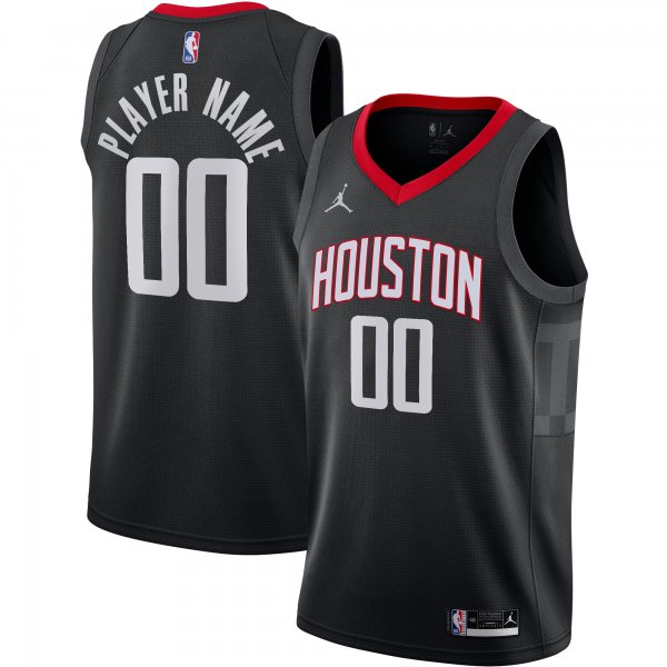 Men's Houston Rockets Jordan Brand Black Swingman Custom Jersey - Statement Edition