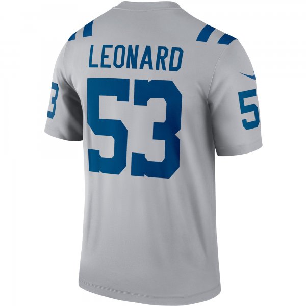 Men's Indianapolis Colts Darius Leonard Nike Gray Inverted Legend Jersey