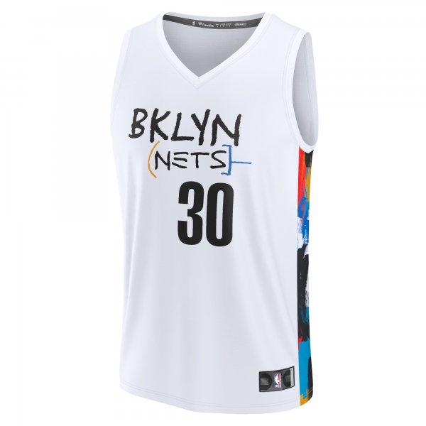 Men's Brooklyn Nets Seth Curry Fanatics White Fastbreak Jersey - City Edition