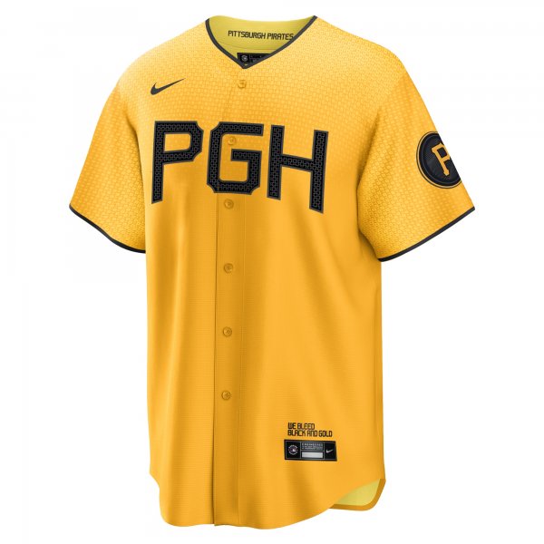 Men's Pittsburgh Pirates Bryan Reynolds Nike Gold City Connect Replica Player Jersey