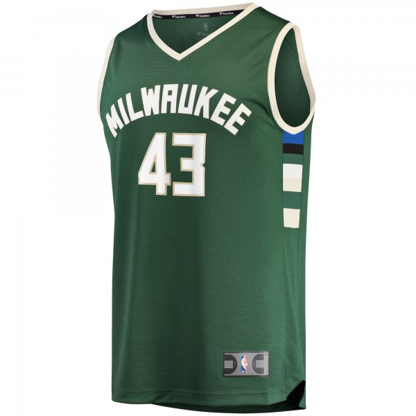 Men's Milwaukee Bucks Thanasis Antetokounmpo Fanatics Hunter Green Fast Break Replica Player Jersey - Icon Edition