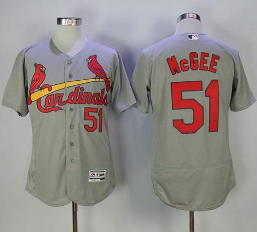 St. Louis Cardinals #51 Willie McGee Grey Flexbase Collection Stitched MLB Jersey