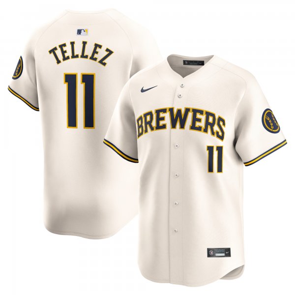 Men's Milwaukee Brewers Rowdy Tellez Nike Cream Home Limited Player Jersey