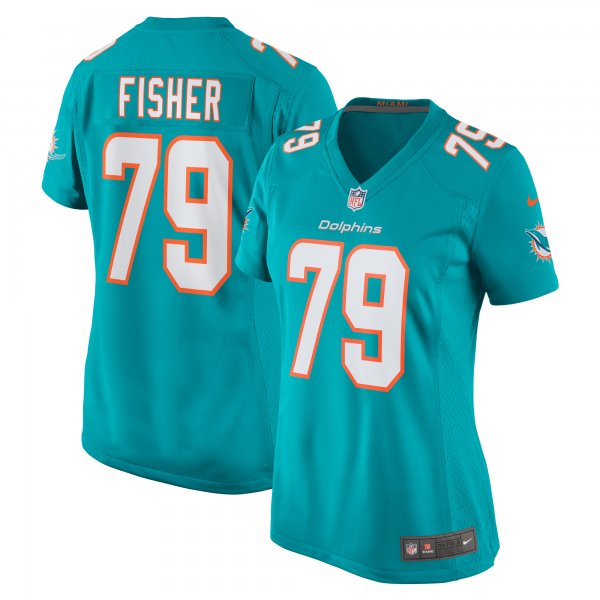 Women's Miami Dolphins Eric Fisher Nike Aqua Home Game Player Jersey