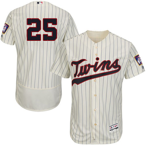 Minnesota Twins #25 Byron Buxton Cream Strip Flexbase Collection Stitched MLB Jersey