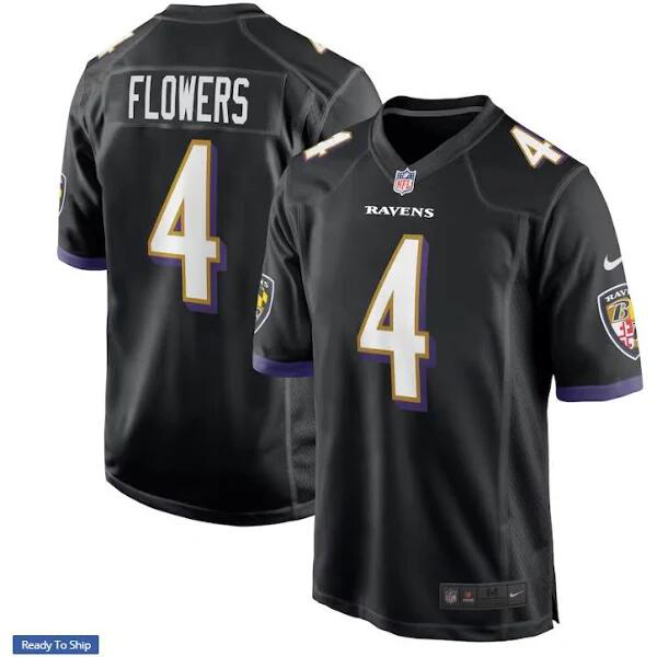 Men's Baltimore Ravens #4 Zay Flowers Black Team Limited Jersey