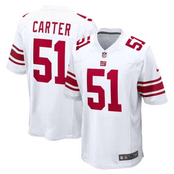 Men's New York Giants #51 Abdul Carter Nike 2025 NFL Draft First Round Pick Game White Jersey