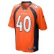 Men's Denver Broncos Justin Strnad Nike Orange Game Jersey