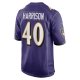 Men's Baltimore Ravens Malik Harrison Nike Purple Game Jersey