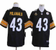 Nike Pittsburgh Steelers #43 Troy Polamalu Black Team Color With 80TH Patch Men's Embroidered NFL Game Jersey