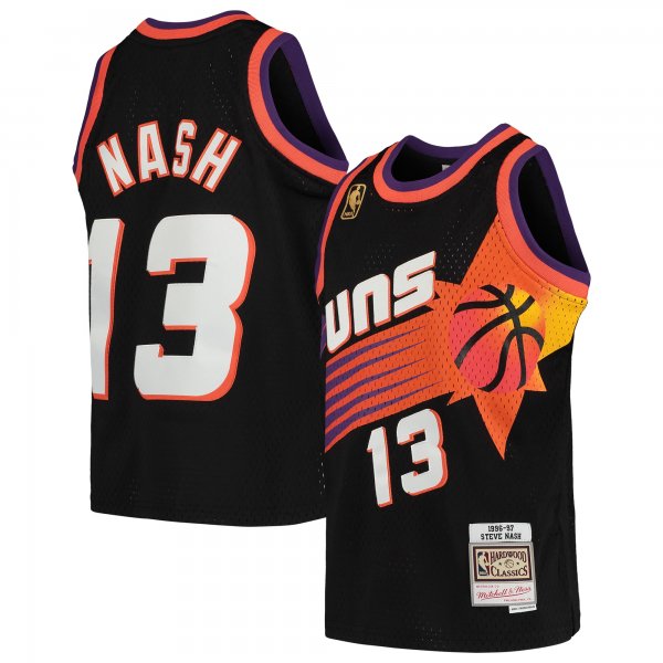 Youth Phoenix Suns Steve Nash Mitchell & Ness Black 1996-97 Hardwood Classics Swingman Throwback Jersey