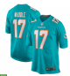 Men's Nike Miami Dolphins #17 Jaylen Waddle Aqua 2021 NFL Draft First Round Pick Game Jersey