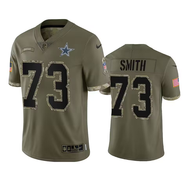 Men's Dallas Cowboys #73 Tyler Smith Olive 2022 Salute To Service Limited NFL Jersey