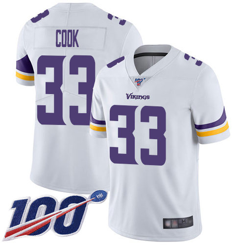 Minnesota Vikings #33 Dalvin Cook White Men's Stitched NFL 100th Season Vapor Limited Jersey