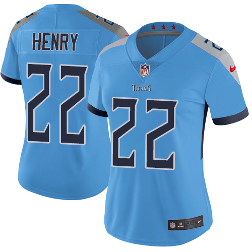 Nike Tennessee Titans #22 Derrick Henry Light Blue Alternate Women's Stitched NFL Vapor Untouchable Limited Jersey