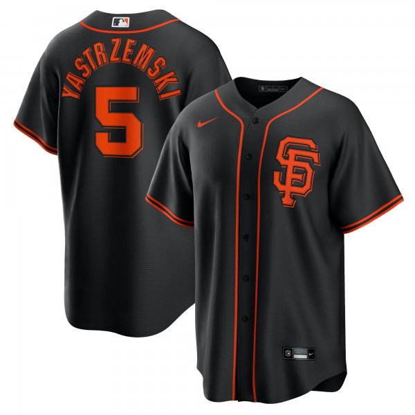 Men's San Francisco Giants Mike Yastrzemski Nike Black Alternate Replica Player Name Jersey