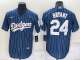 Men's Nike Los Angeles Dodgers #24 Kobe Bryant Blue Throwback MLB Cool Base Jersey