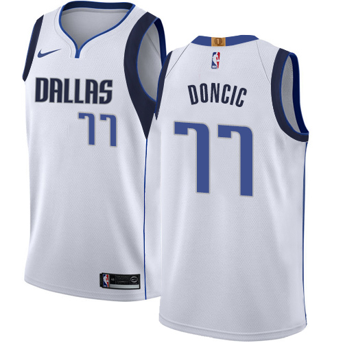 Men's Nike Dallas Mavericks #77 Luka Doncic White Swingman Association Edition NBA Jersey