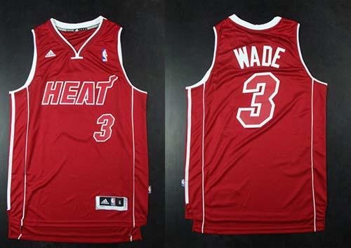 Men's Miami Heat #3 Dwyane Wade Red Pride Swingman Stitched NBA Jersey