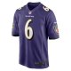 Men's Baltimore Ravens Patrick Queen Nike Purple Game Player Jersey