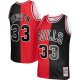 Men's Chicago Bulls Scottie Pippen Mitchell & Ness Red/Black Hardwood Classics 1997/98 Split Swingman Jersey