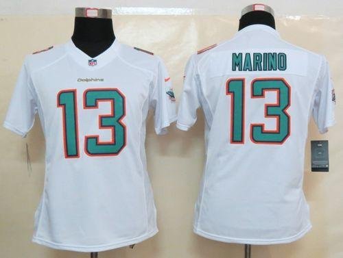 Nike Miami Dolphins #13 Dan Marino White Women's Stitched NFL Limited Jersey