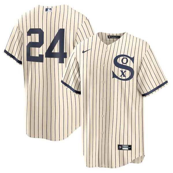 Men's Chicago White Sox #24 Yasmani Grandal Nike Cream/Navy 2021 Field of Dreams Player Jersey