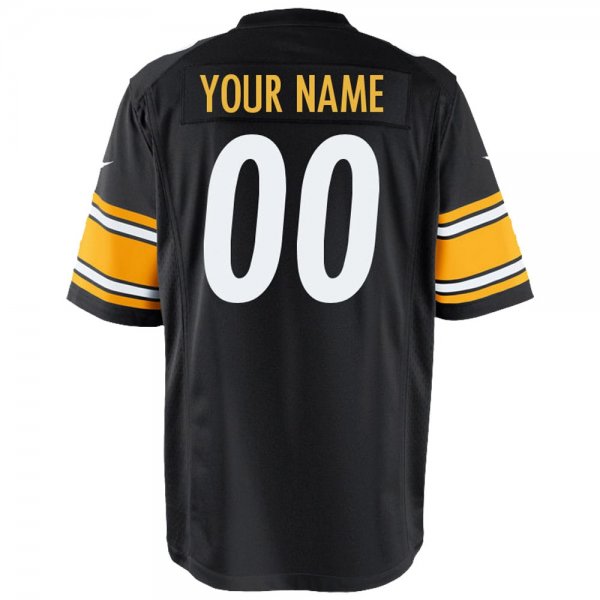 Youth Pittsburgh Steelers Nike Black Custom Game Jersey