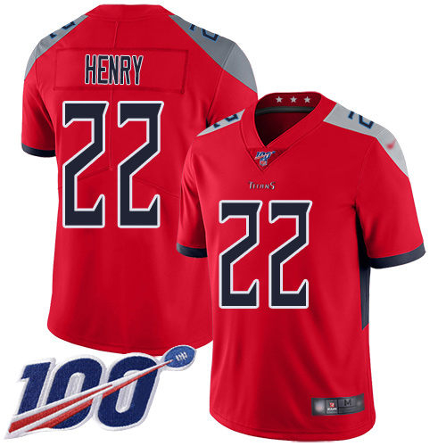 Tennessee Titans #22 Derrick Henry Red Youth Stitched NFL Limited Inverted Legend 100th Season Jersey