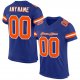 Men's Custom Royal Orange-White Mesh Authentic Football Jersey