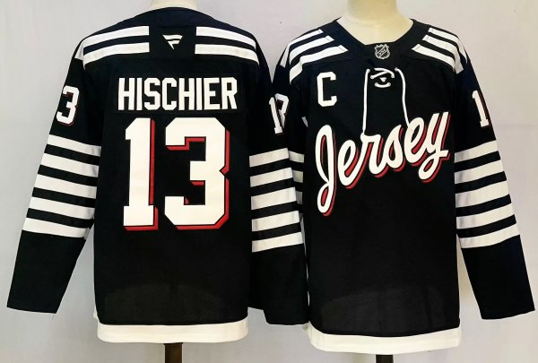 Men's #13 Nico Hischier New jersey Devils Black City Edition Jersey