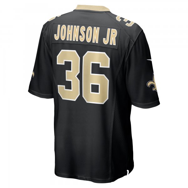 Men's New Orleans Saints Anthony Johnson Nike  Black Team Game Jersey