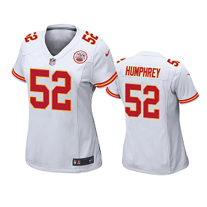 Women's Kansas City Chiefs #52 Creed Humphrey White Game Jersey