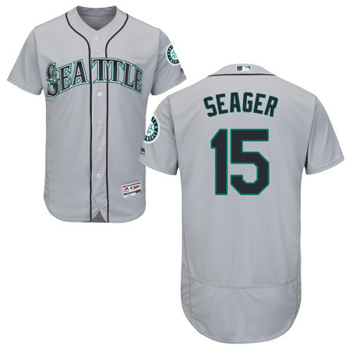 Seattle Mariners #15 Kyle Seager Grey Flexbase Collection Stitched MLB Jersey