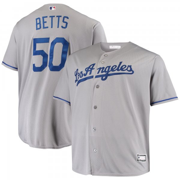 Men's Los Angeles Dodgers Mookie Betts Gray Big & Tall Replica Player Jersey