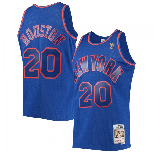 Men's New York Knicks Allan Houston Mitchell & Ness Blue 1996/97 Throwback Dark Swingman Jersey