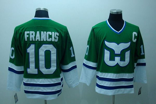 Hartford Whalers #10 Ron Francis Stitched CCM Throwback Green NHL Jersey