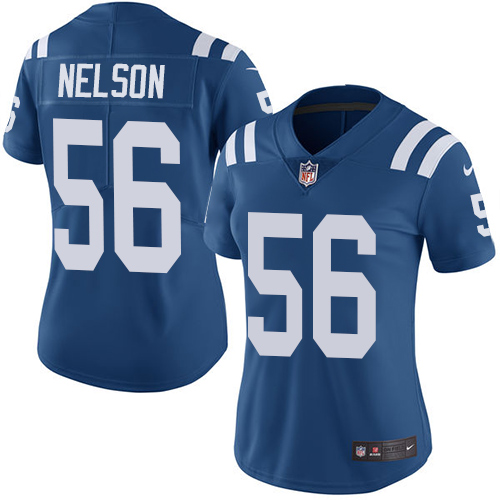 Nike Indianapolis Colts #56 Quenton Nelson Royal Blue Team Color Women's Stitched NFL Vapor Untouchable Limited Jersey