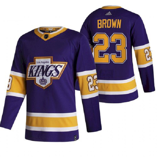 Men's Los Angeles Kings Dustin Brown 2021 Reverse Retro Purple Jersey