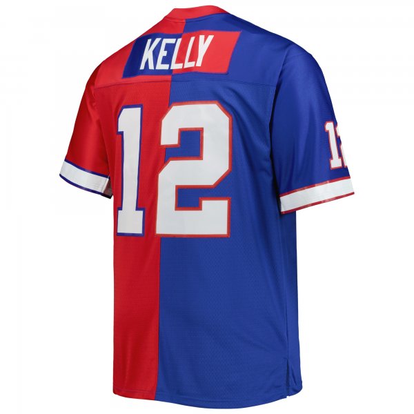 Men's Buffalo Bills Jim Kelly Mitchell & Ness Royal/Red Big & Tall Split Legacy Retired Player Replica Jersey